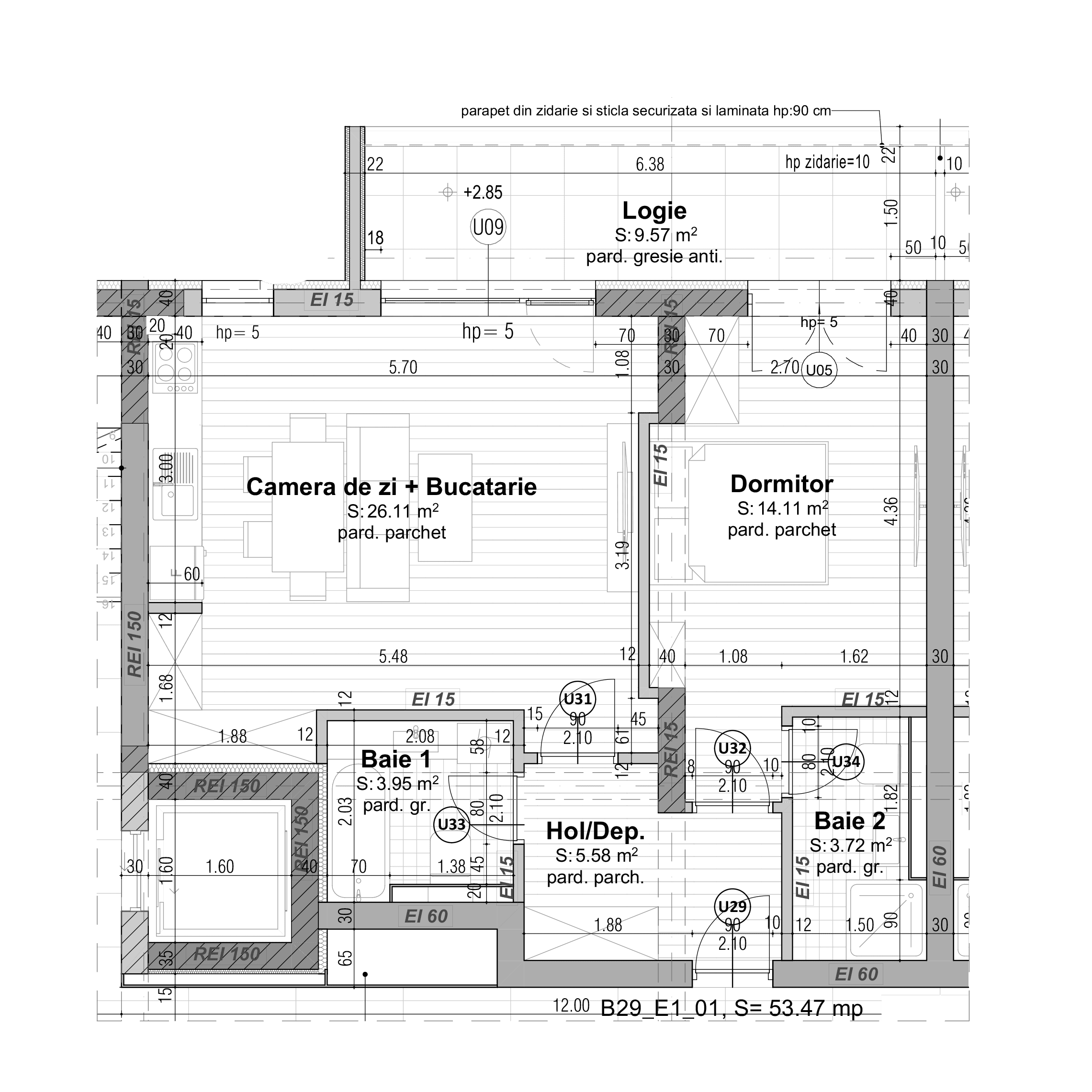Plan apartament B29-1-1