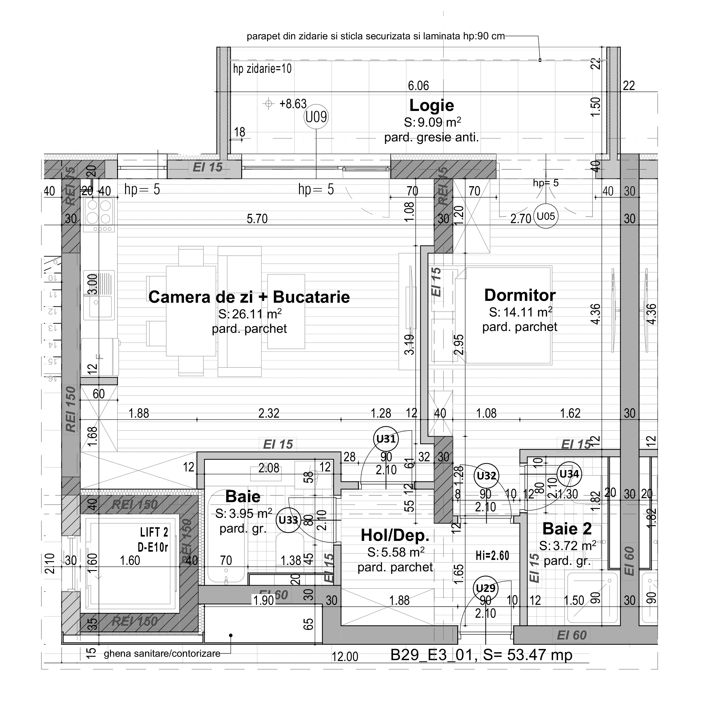 Plan apartament B29-5-1