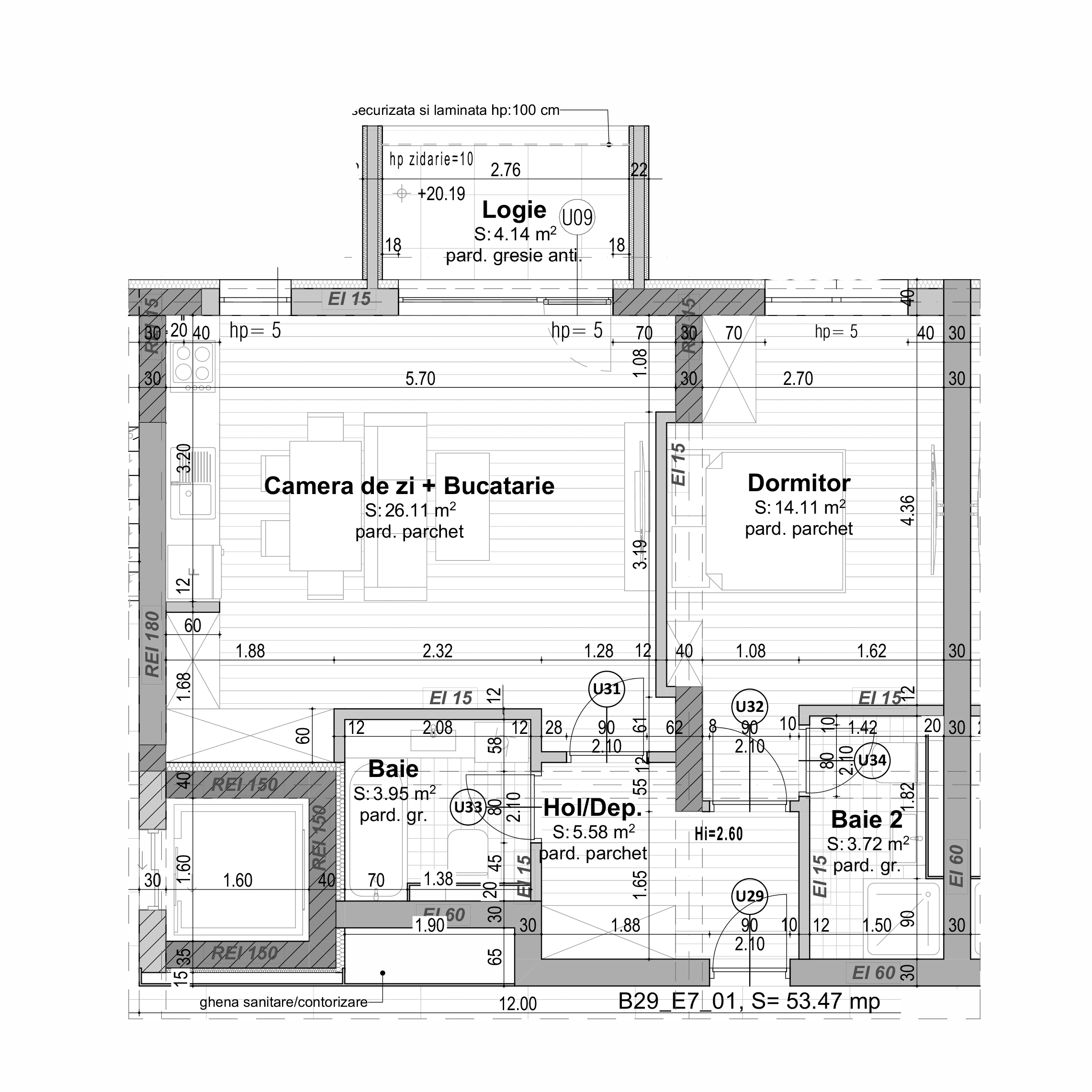 Plan apartament B29-7-1