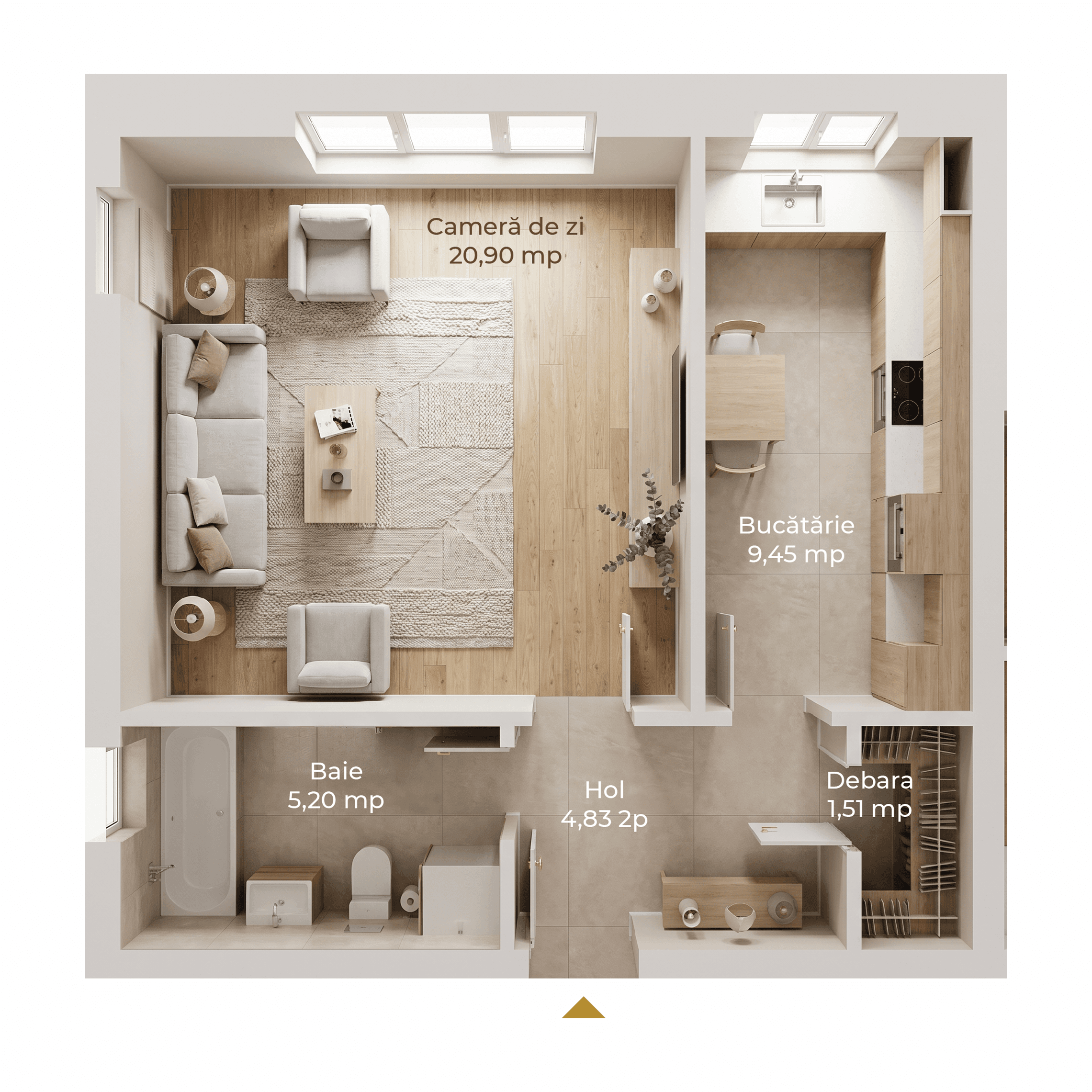 Plan apartament B15-D-94