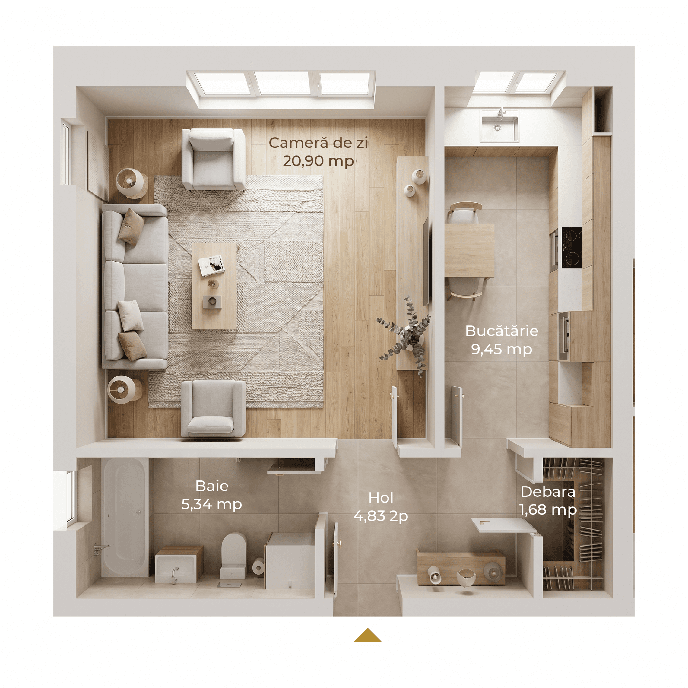 Plan apartament B18-D-95
