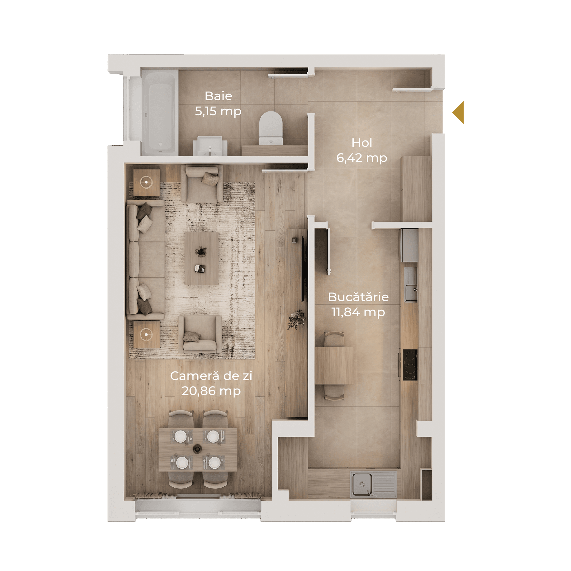 Plan apartament B31-D-74