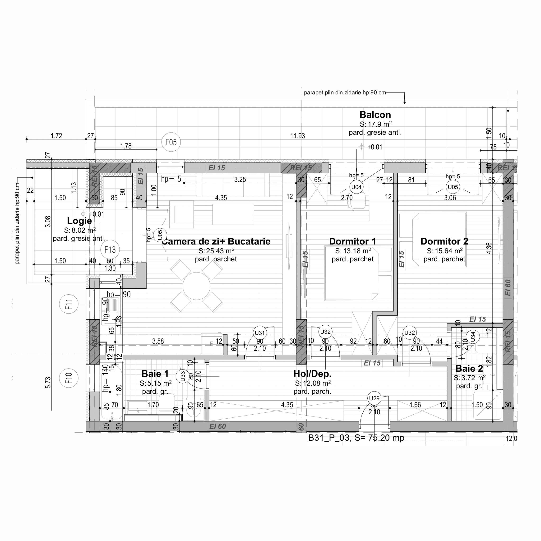 Plan apartament B31-P-3
