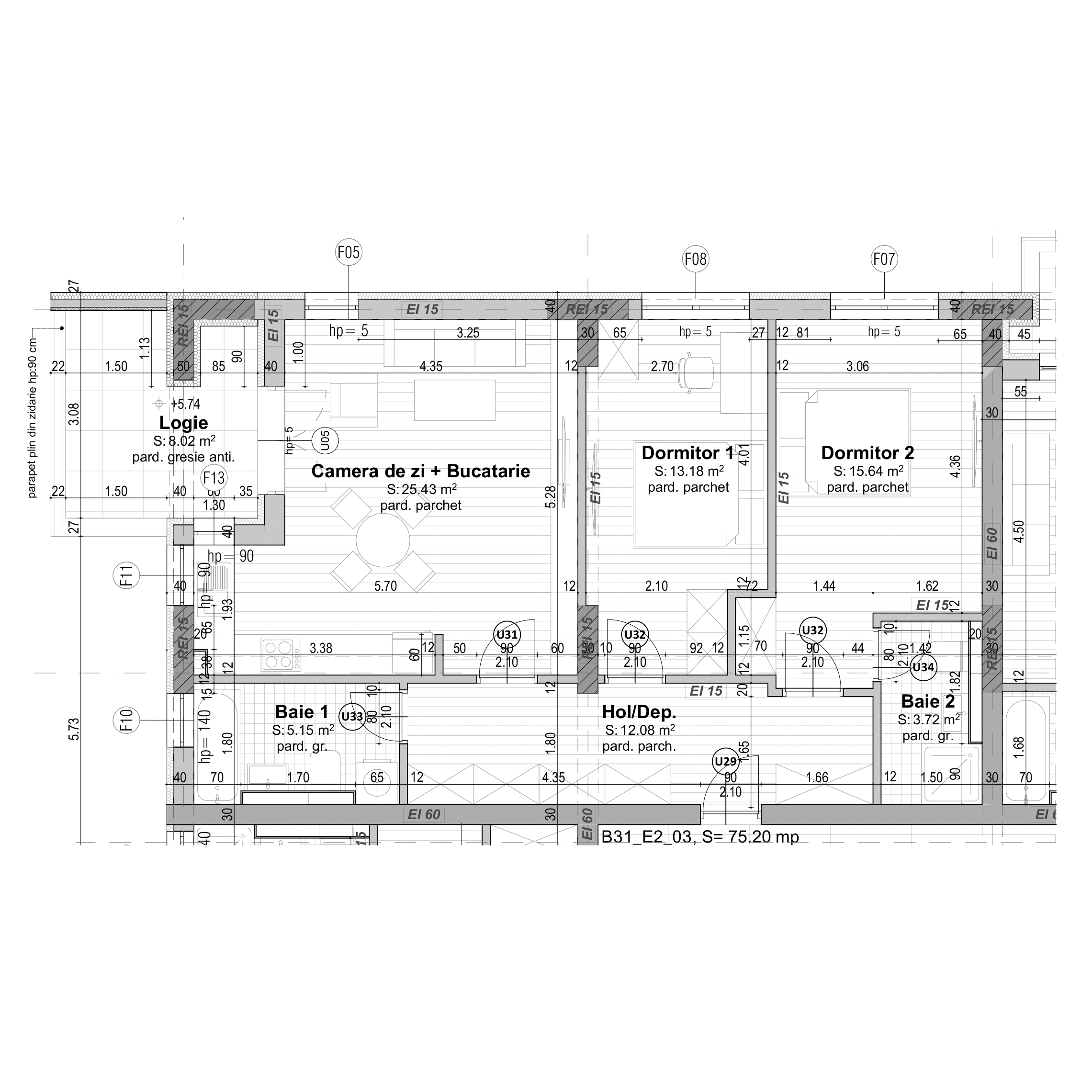 Plan apartament B31-2-3
