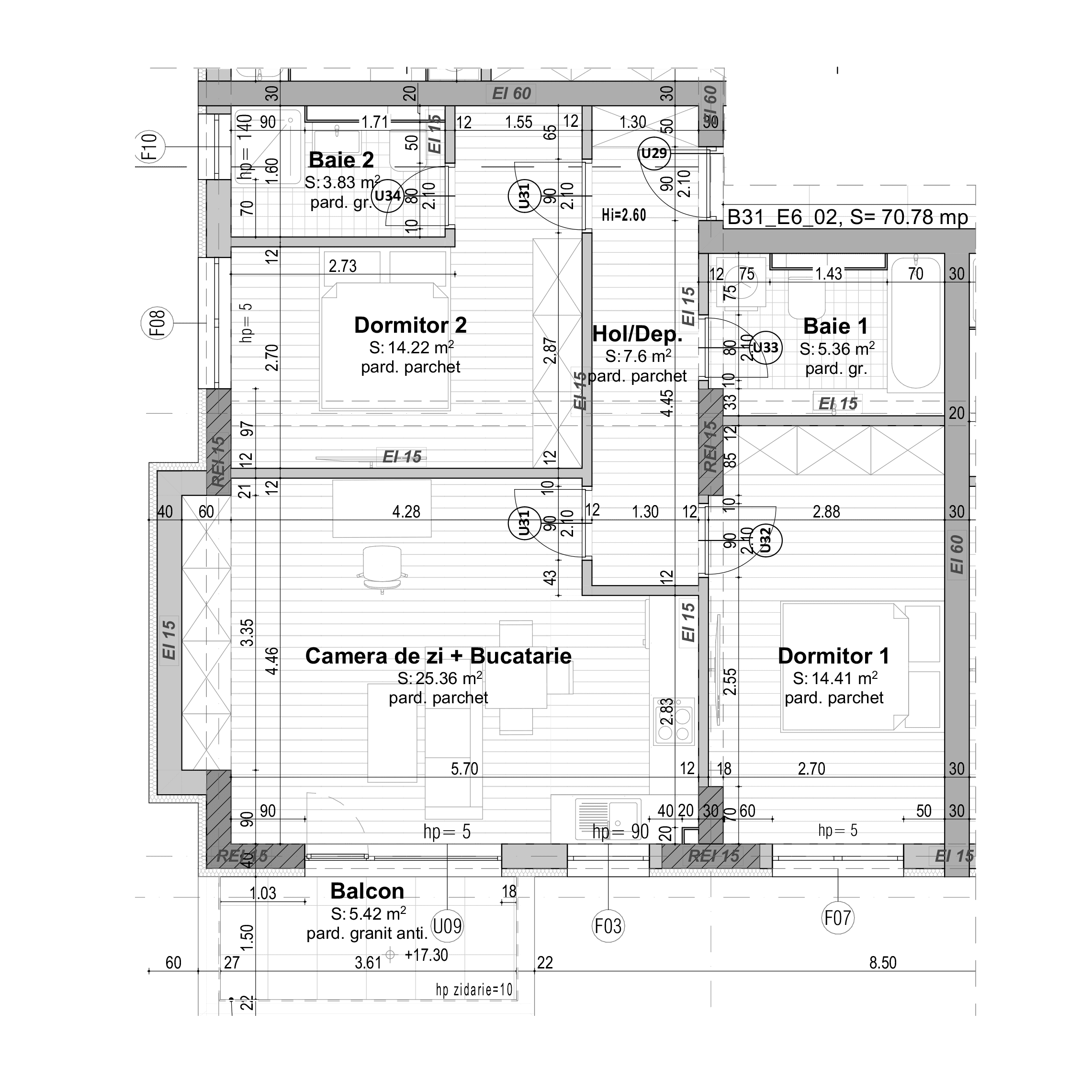 Plan apartament B31-6-2