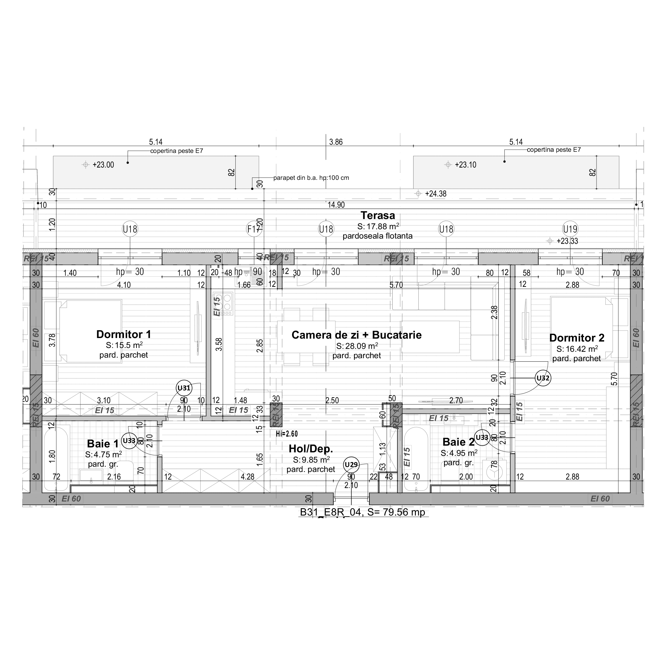 Plan apartament B31-8-4