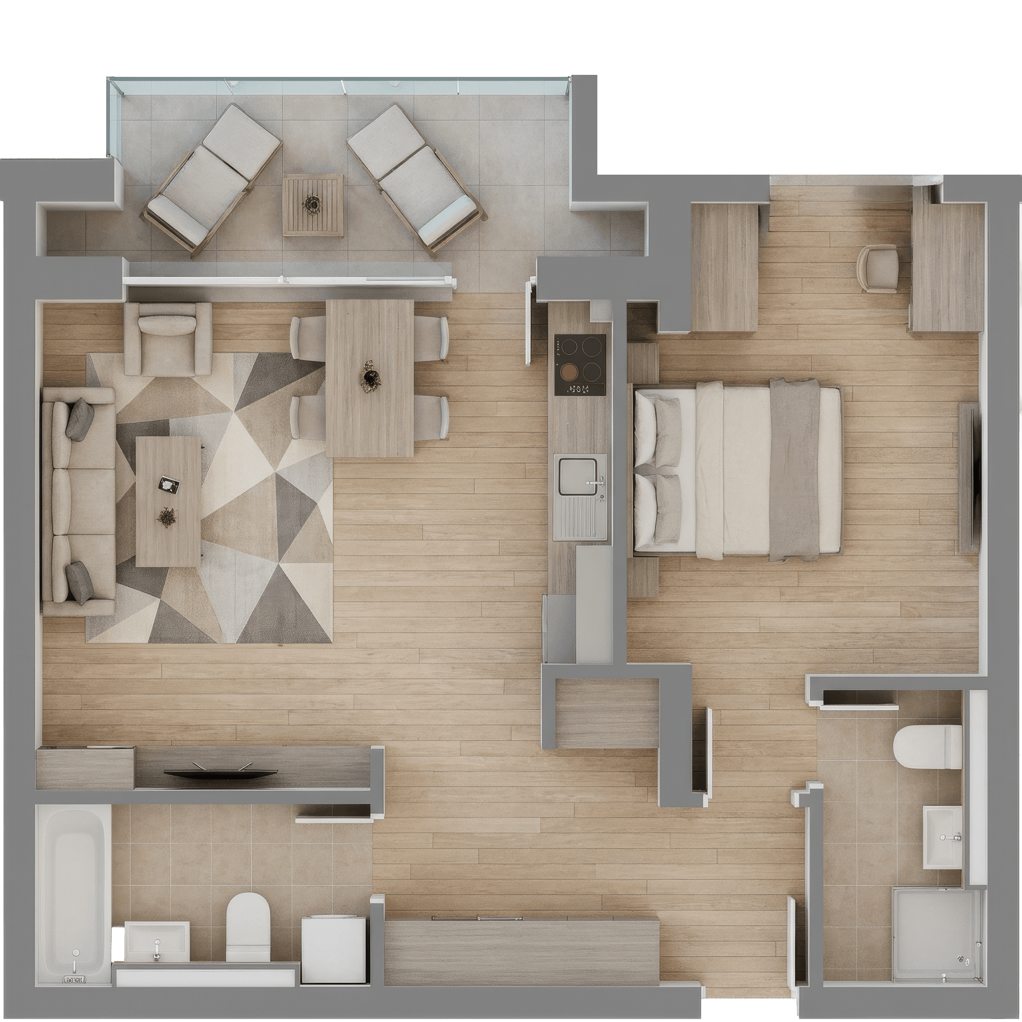 Plan apartament B31-2-4