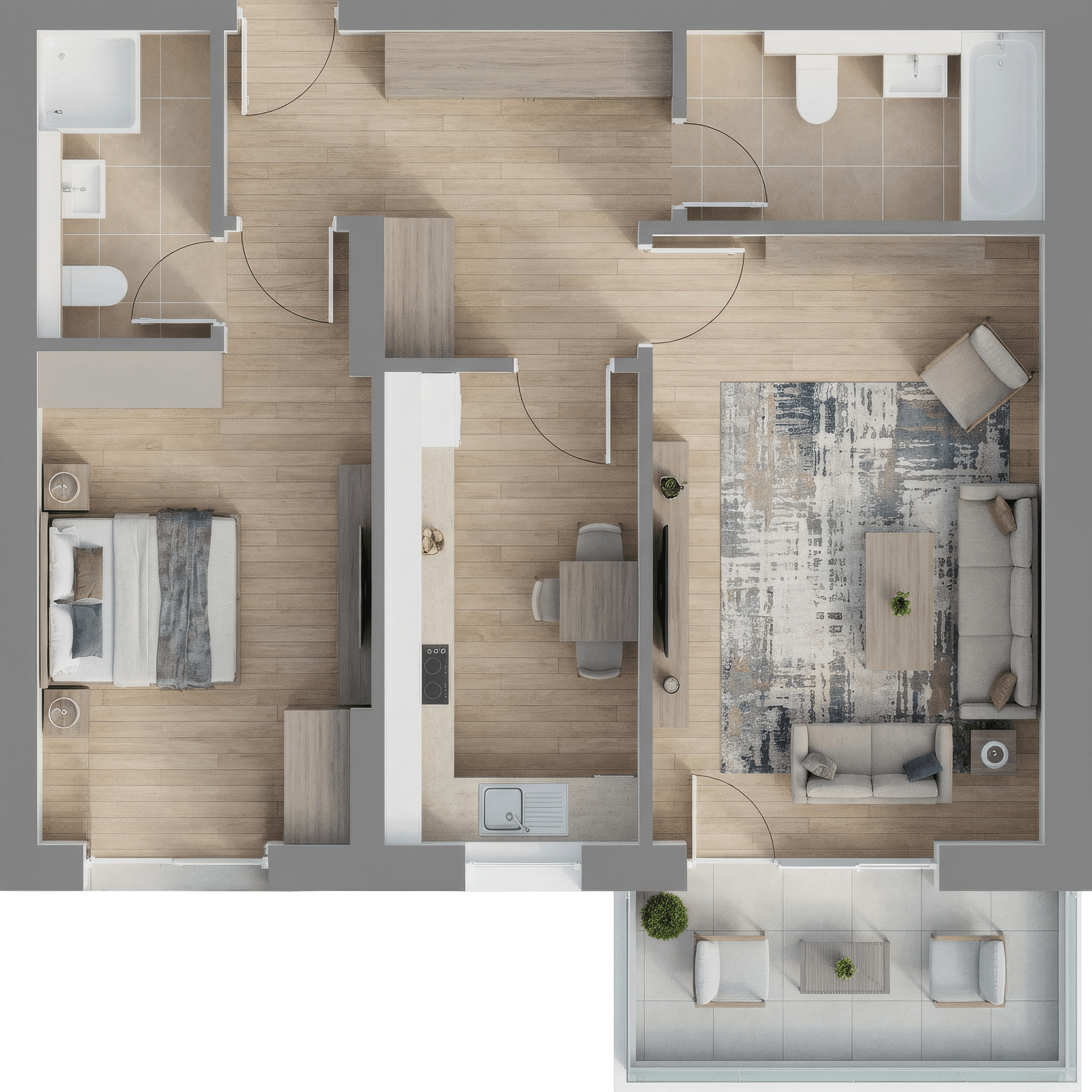 Plan apartament B31-2-7
