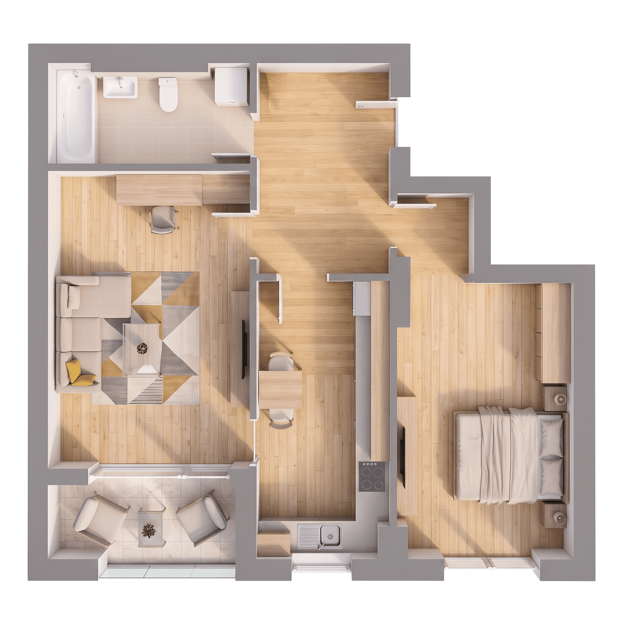 Plan apartament B32-1-1