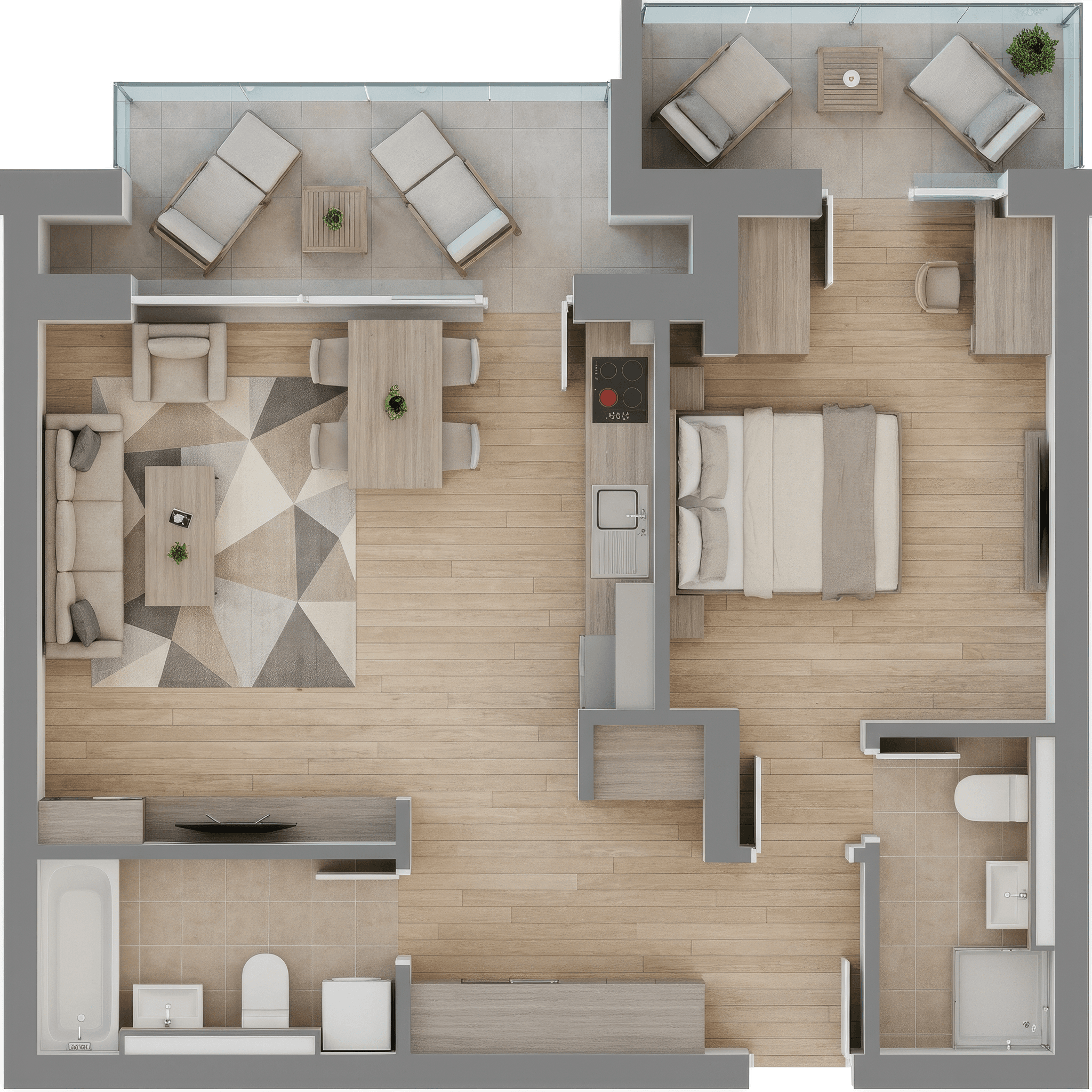 Plan apartament B32-1-2