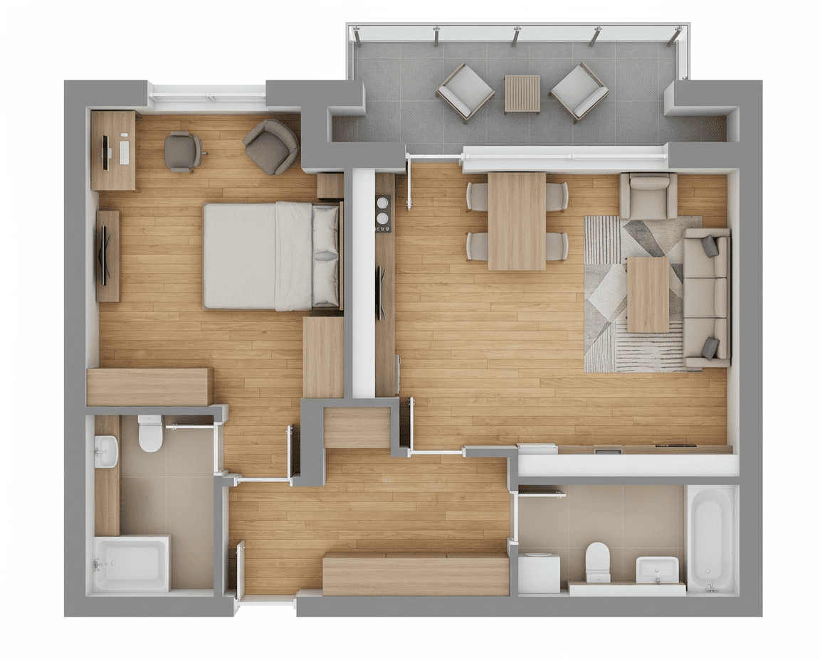 Plan apartament B32-2-3