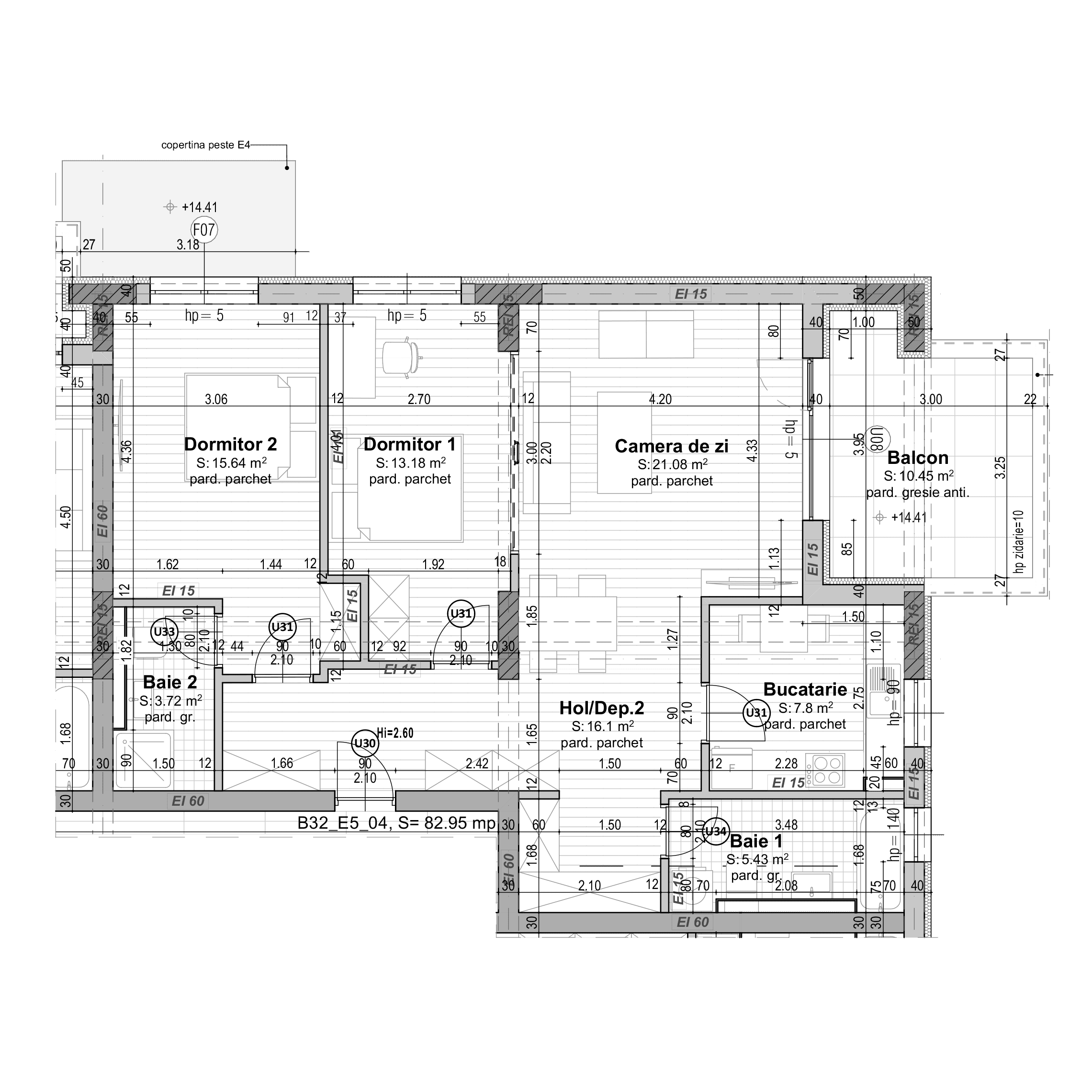 Plan apartament B32-2-4
