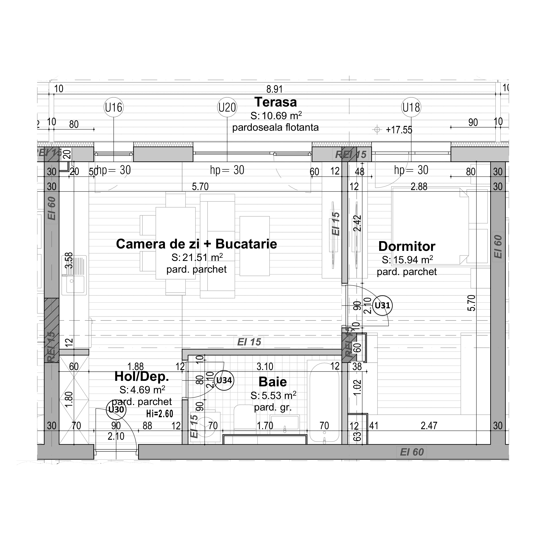 Plan apartament B32-6-3