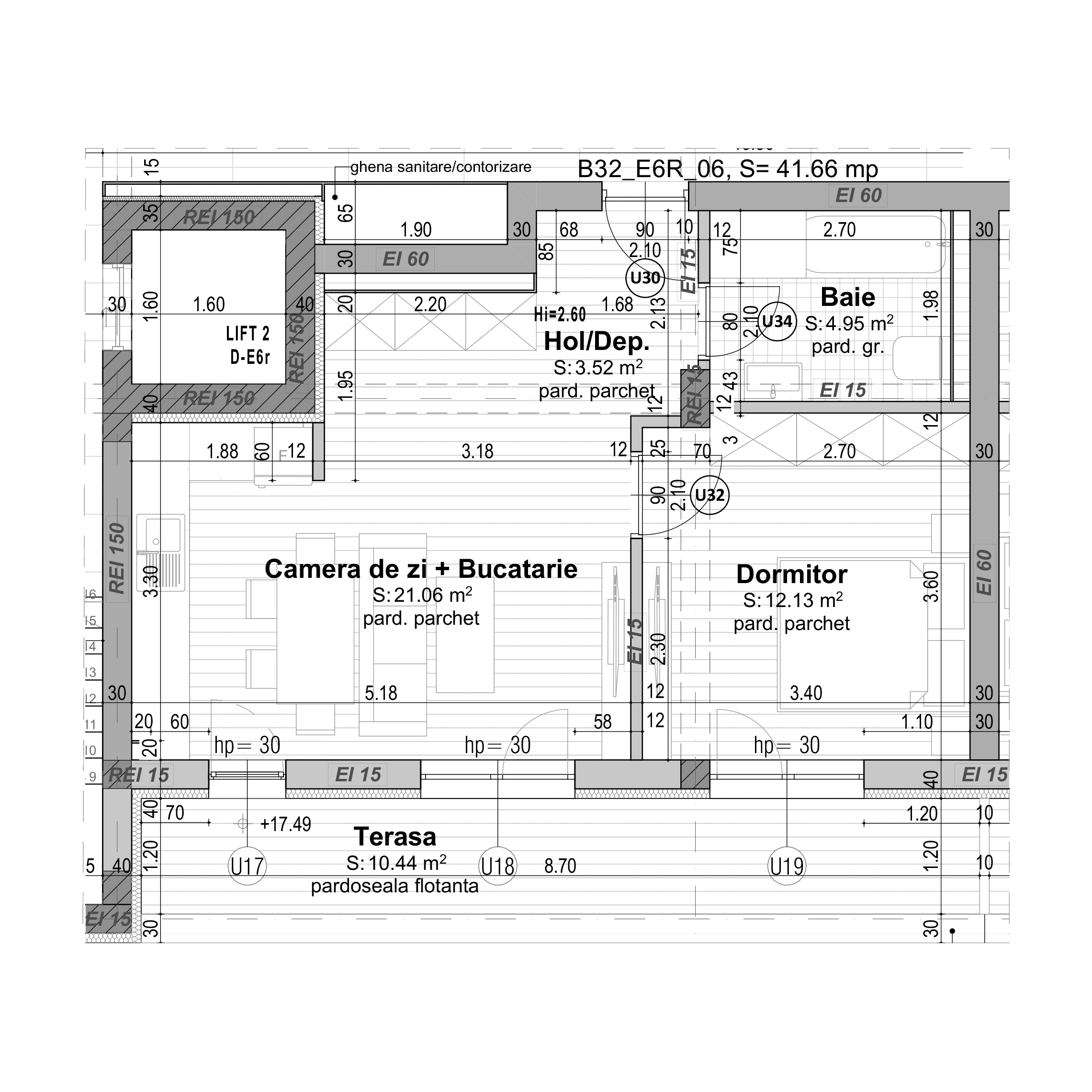 Plan apartament B32-6-6