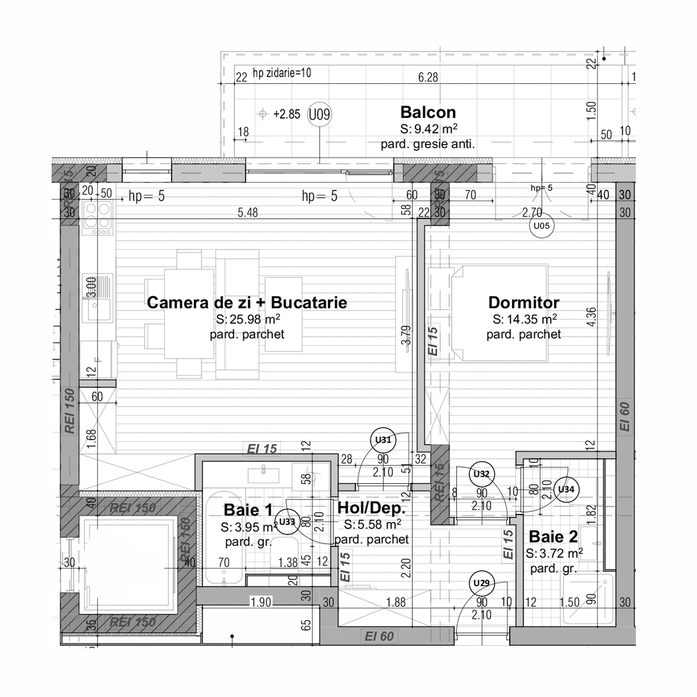 Plan apartament B30-1-1