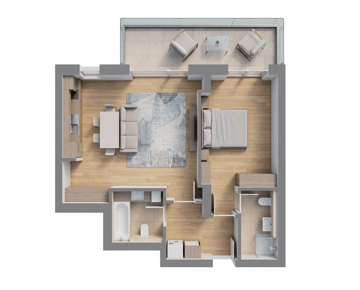 Plan apartament B30-1-1