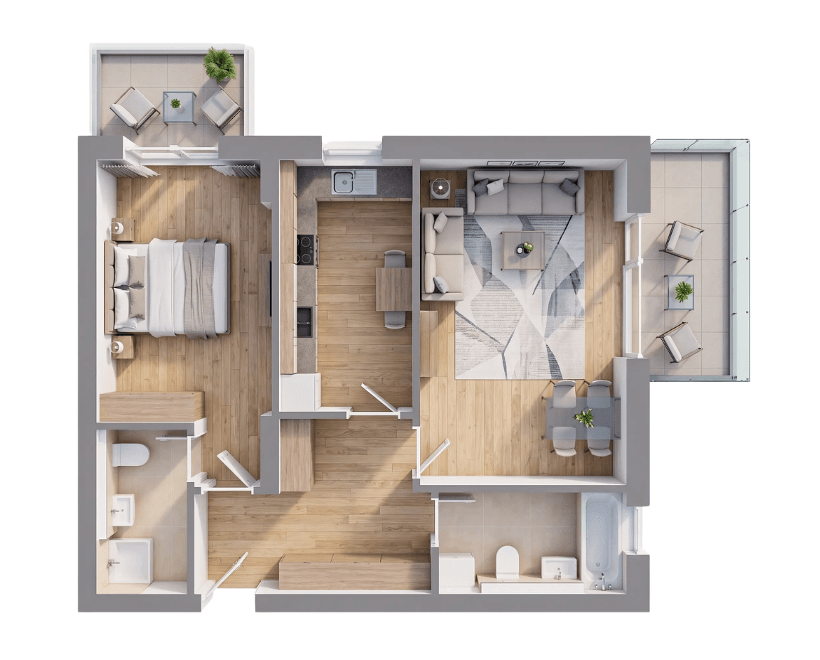 Plan apartament B30-1-2