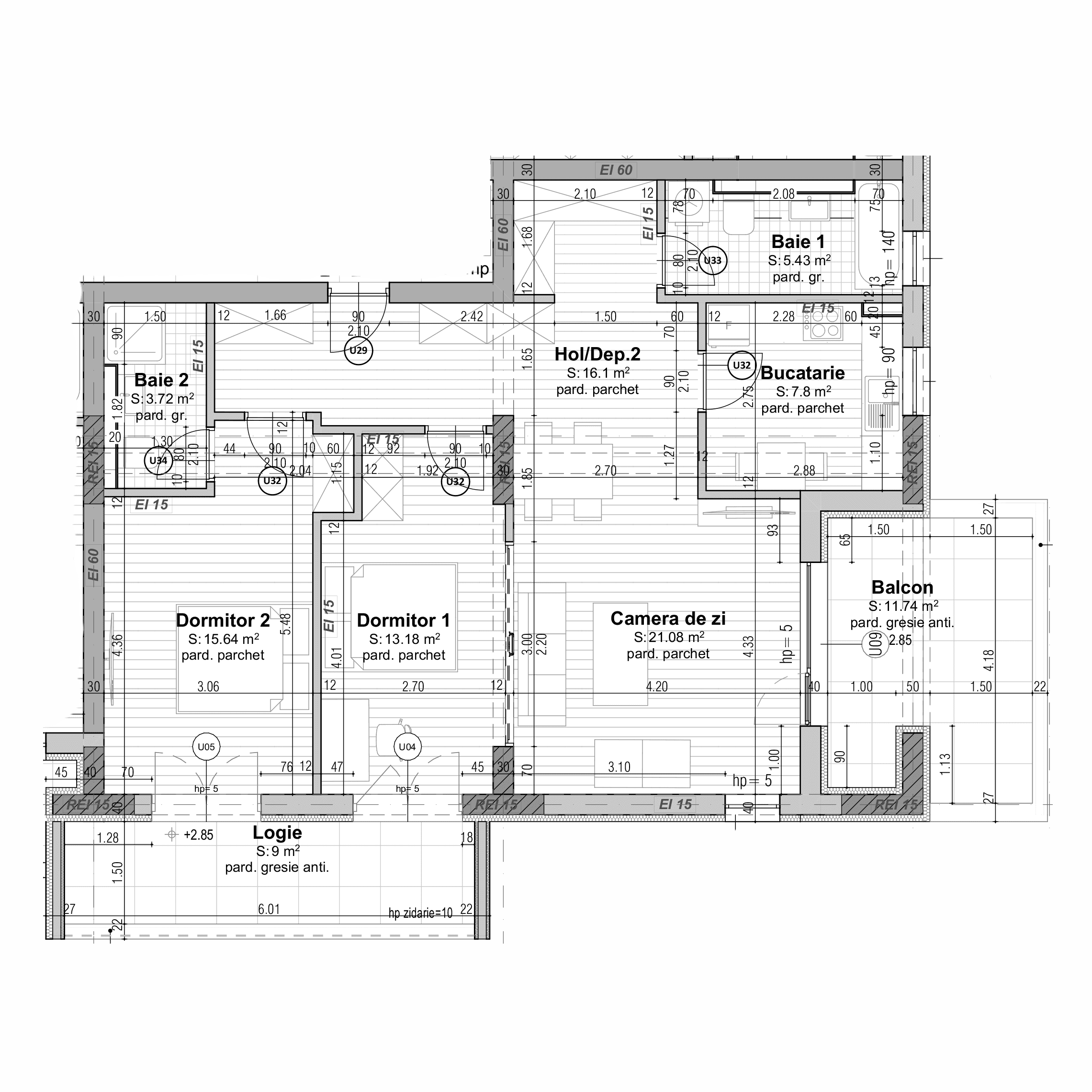 Plan apartament B30-1-3