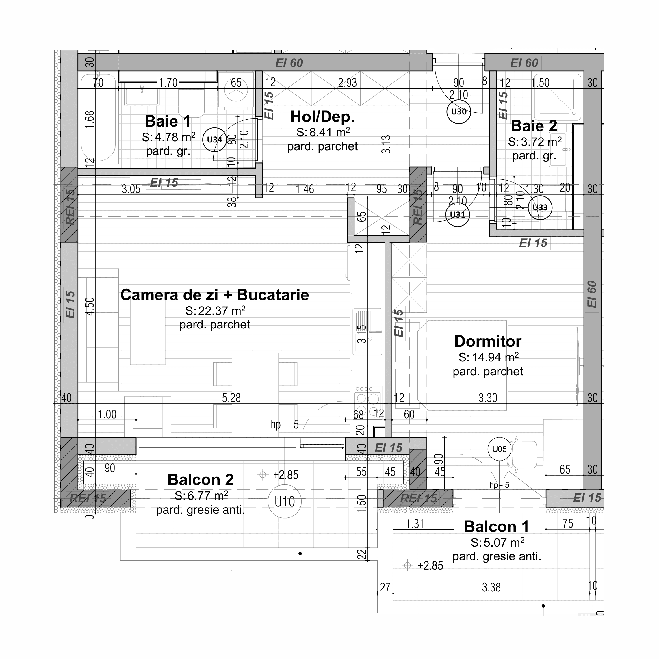 Plan apartament B30-1-5
