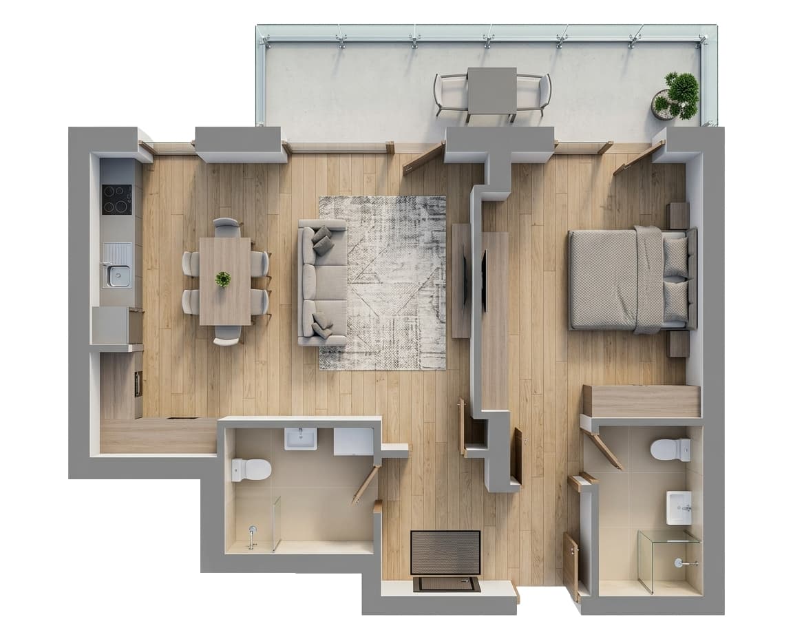 Plan apartament B30-2-1