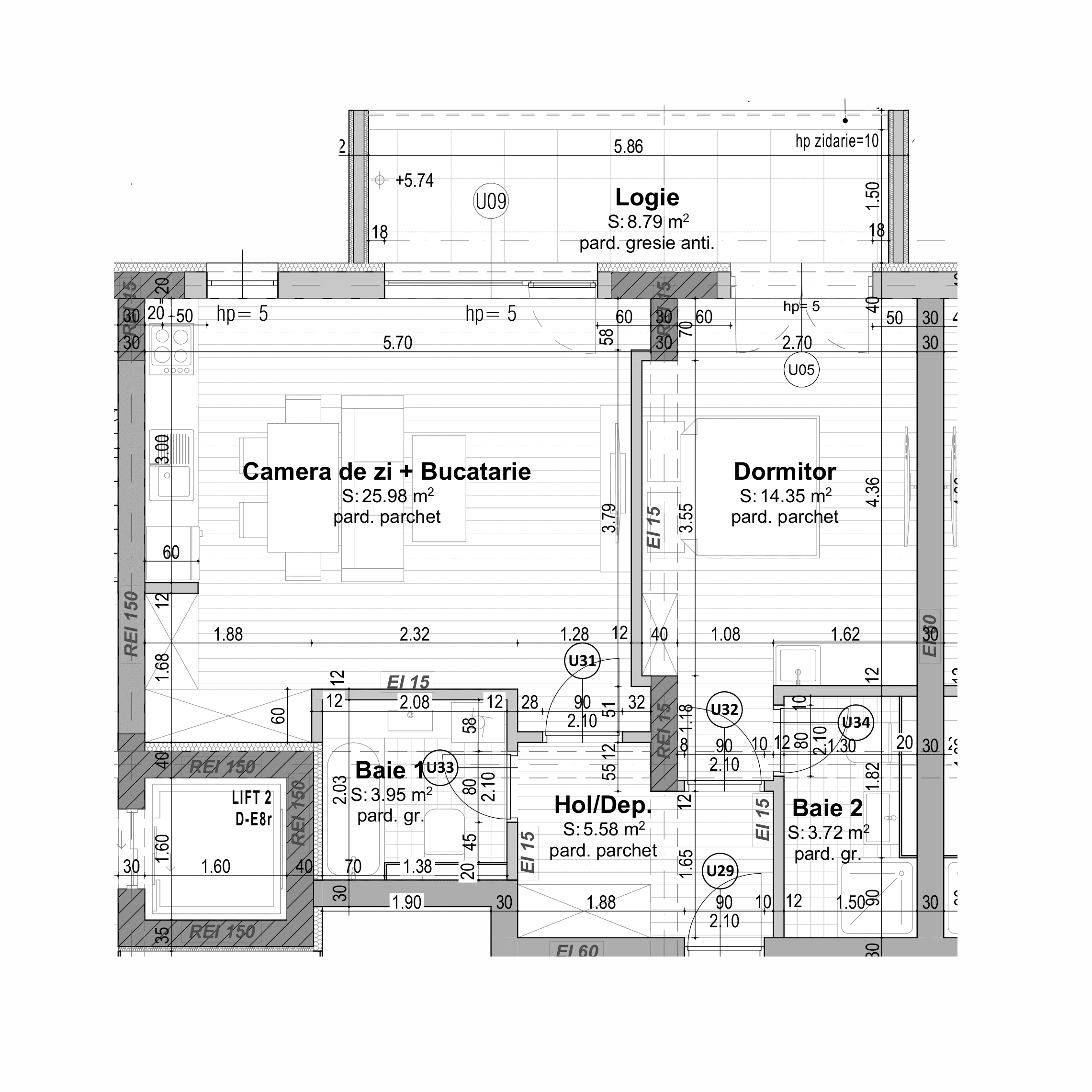 Plan apartament B30-2-1