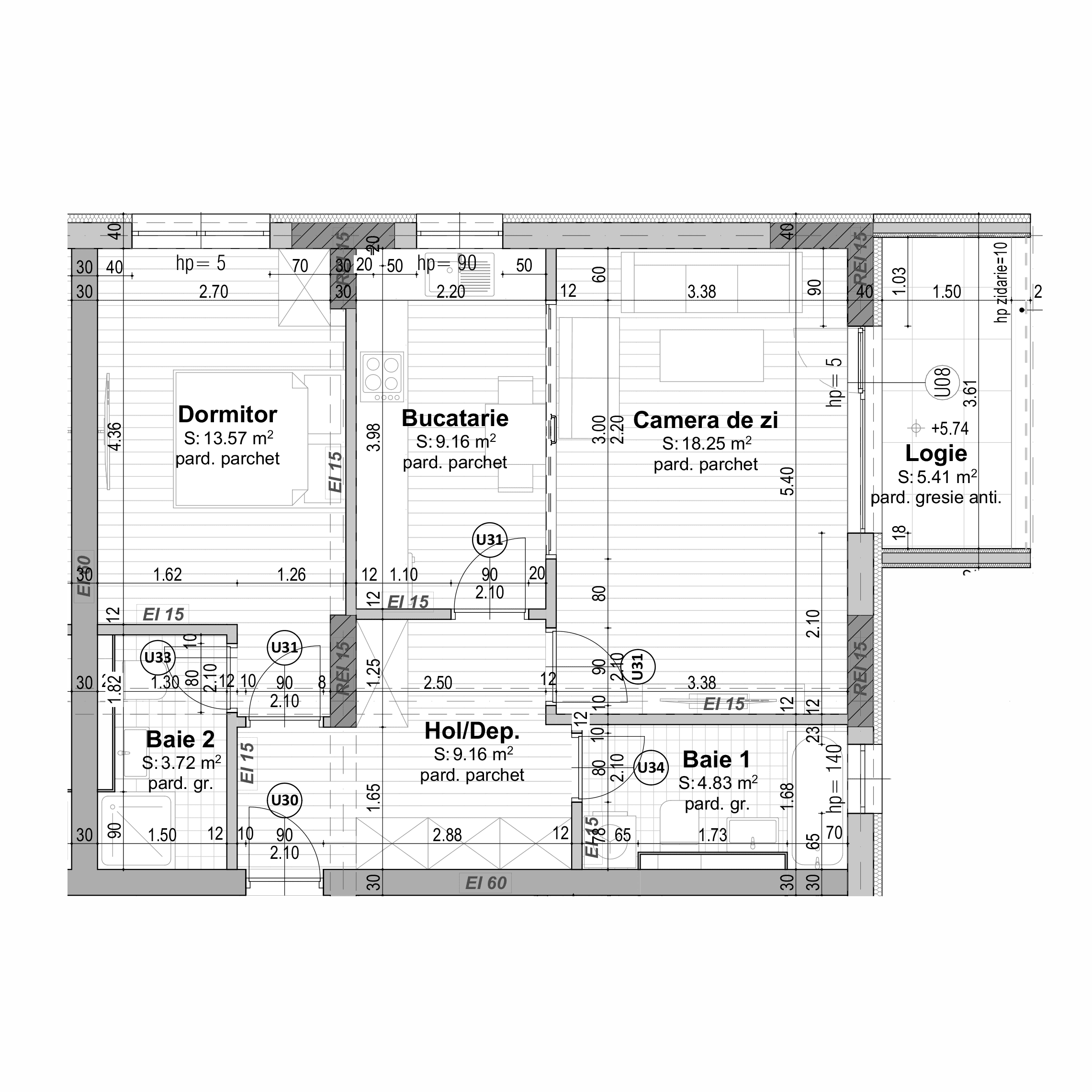Plan apartament B30-2-2