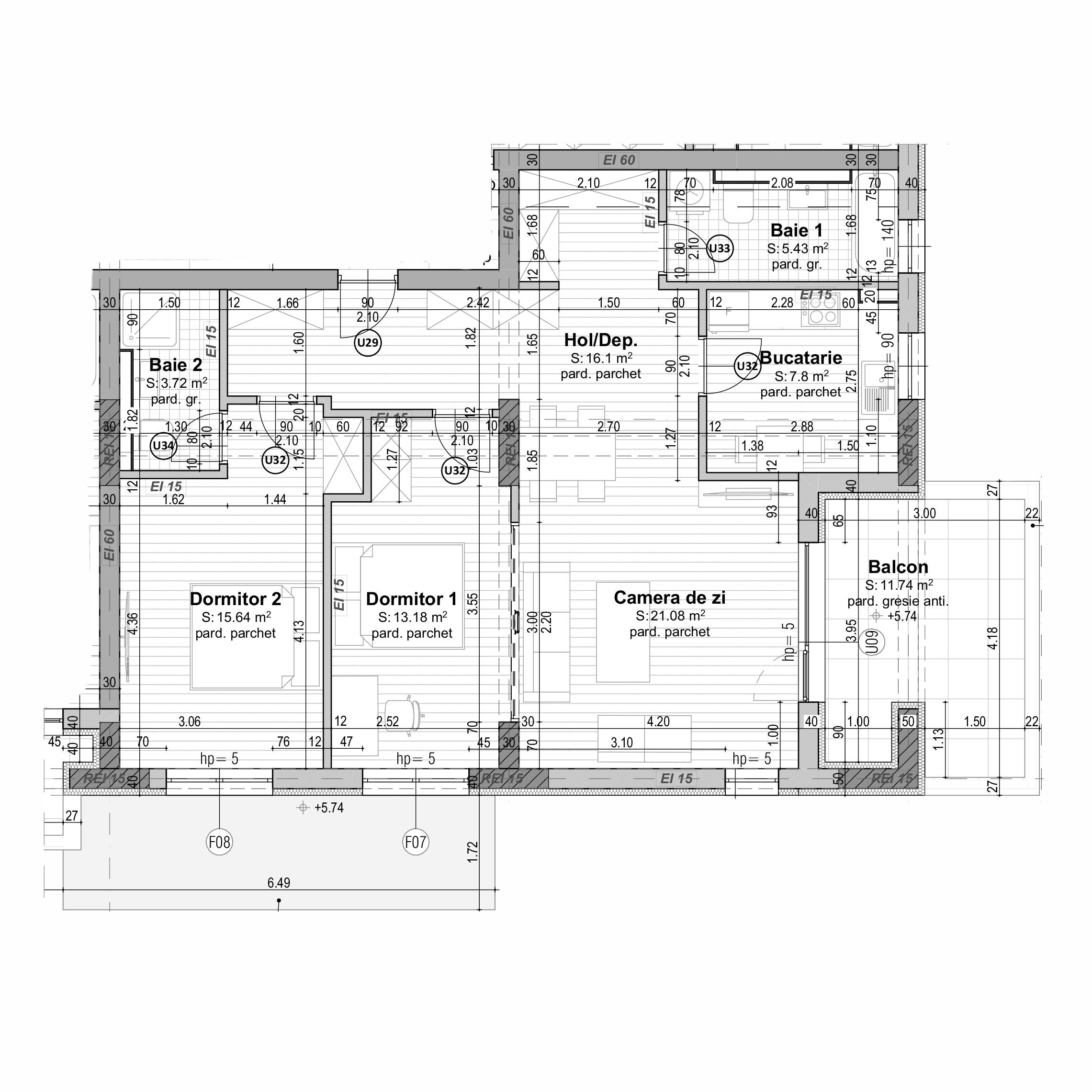 Plan apartament B30-2-3