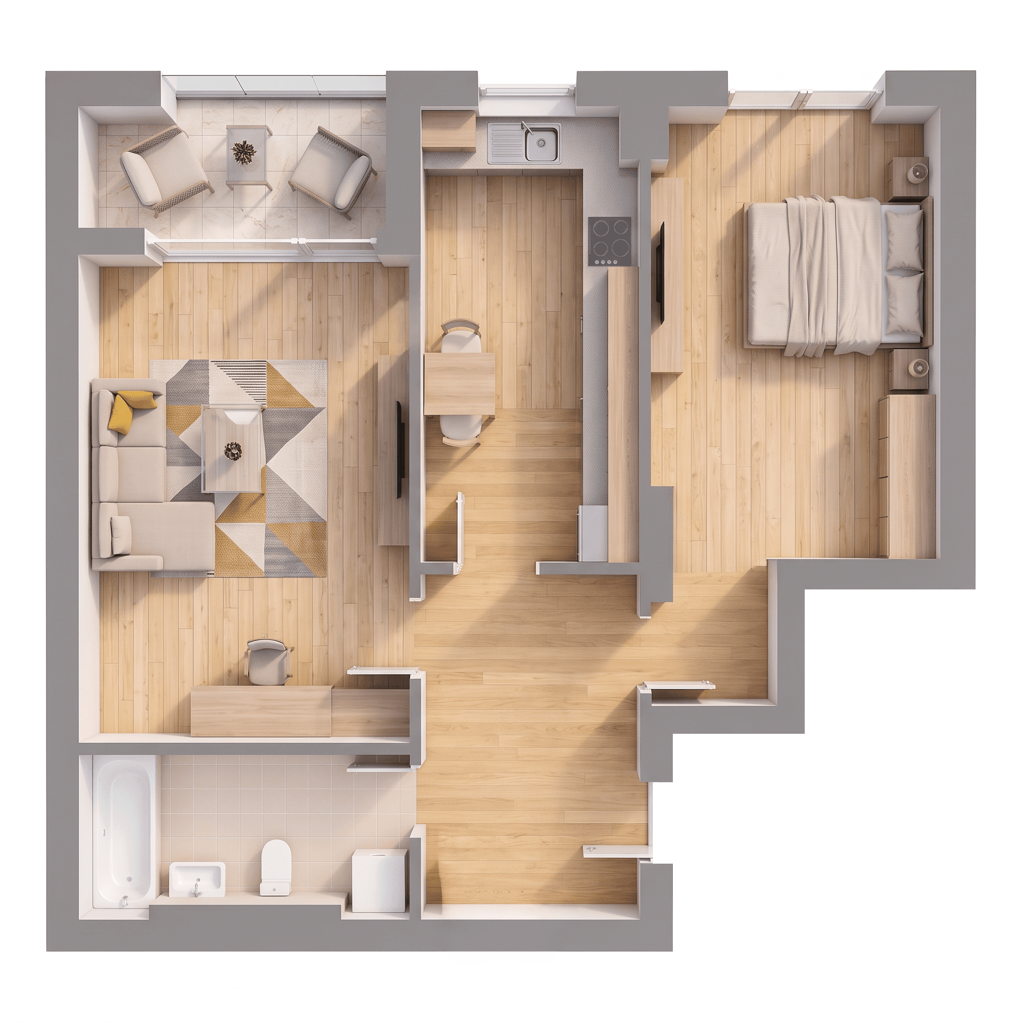 Plan apartament B30-2-6