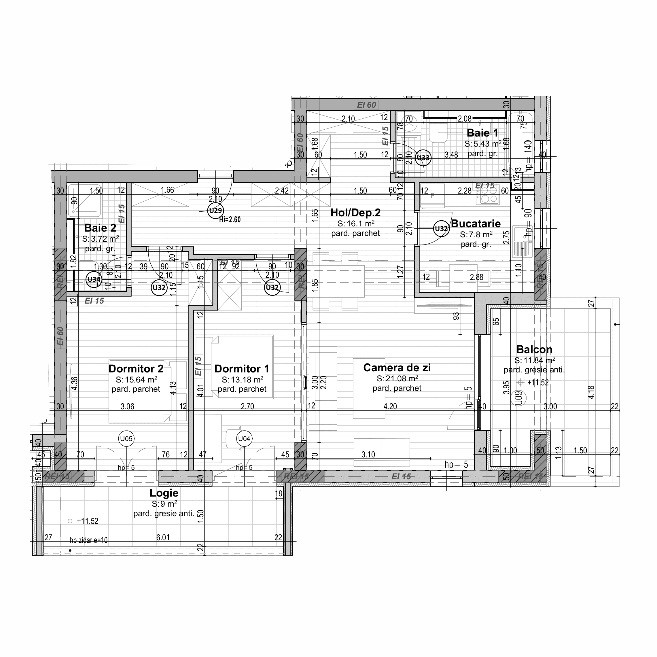 Plan apartament B30-4-3
