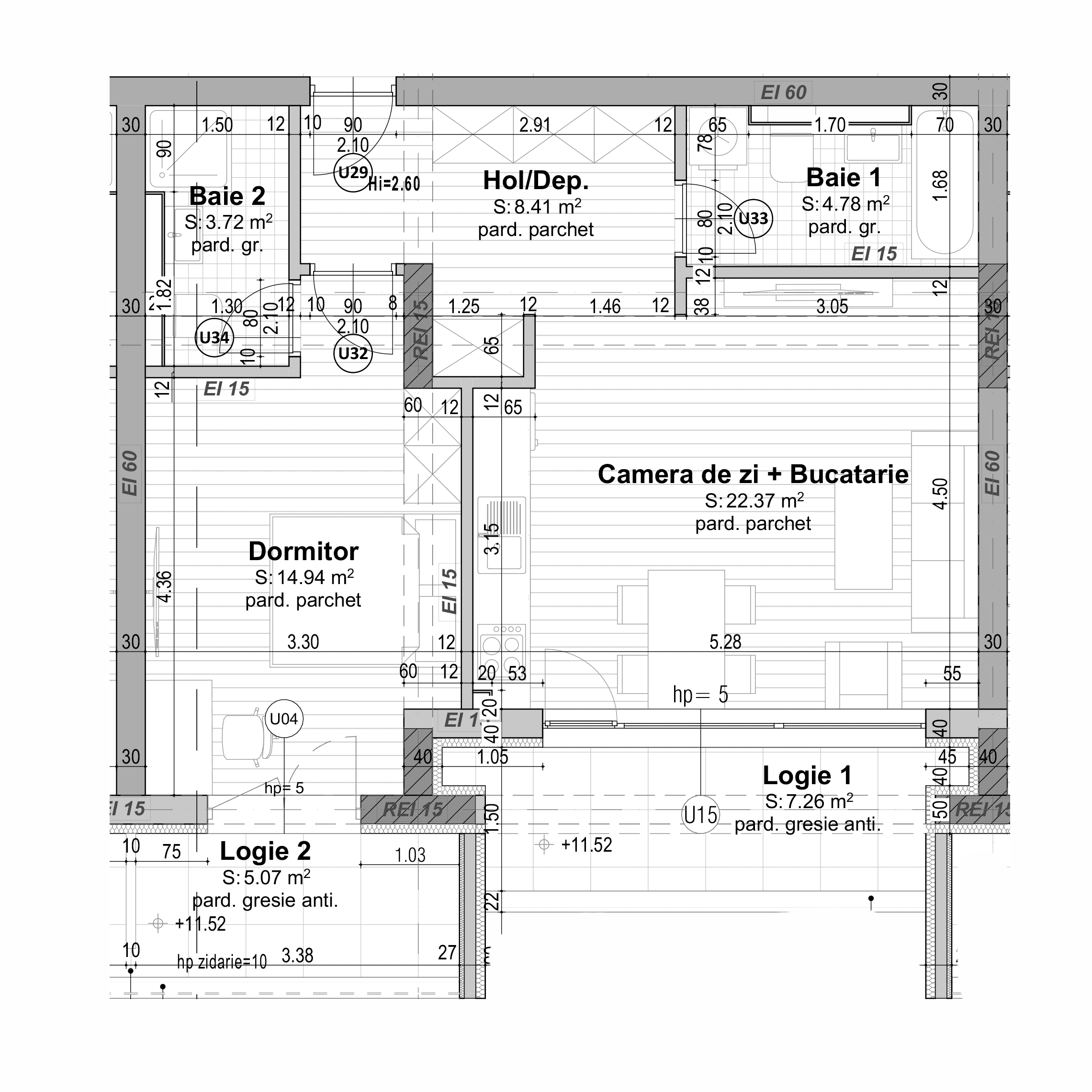 Plan apartament B30-4-4