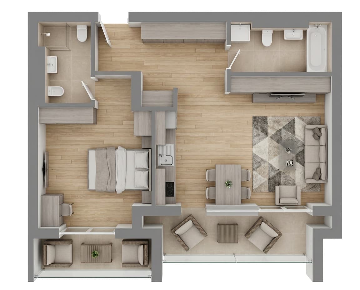 Plan apartament B30-4-4