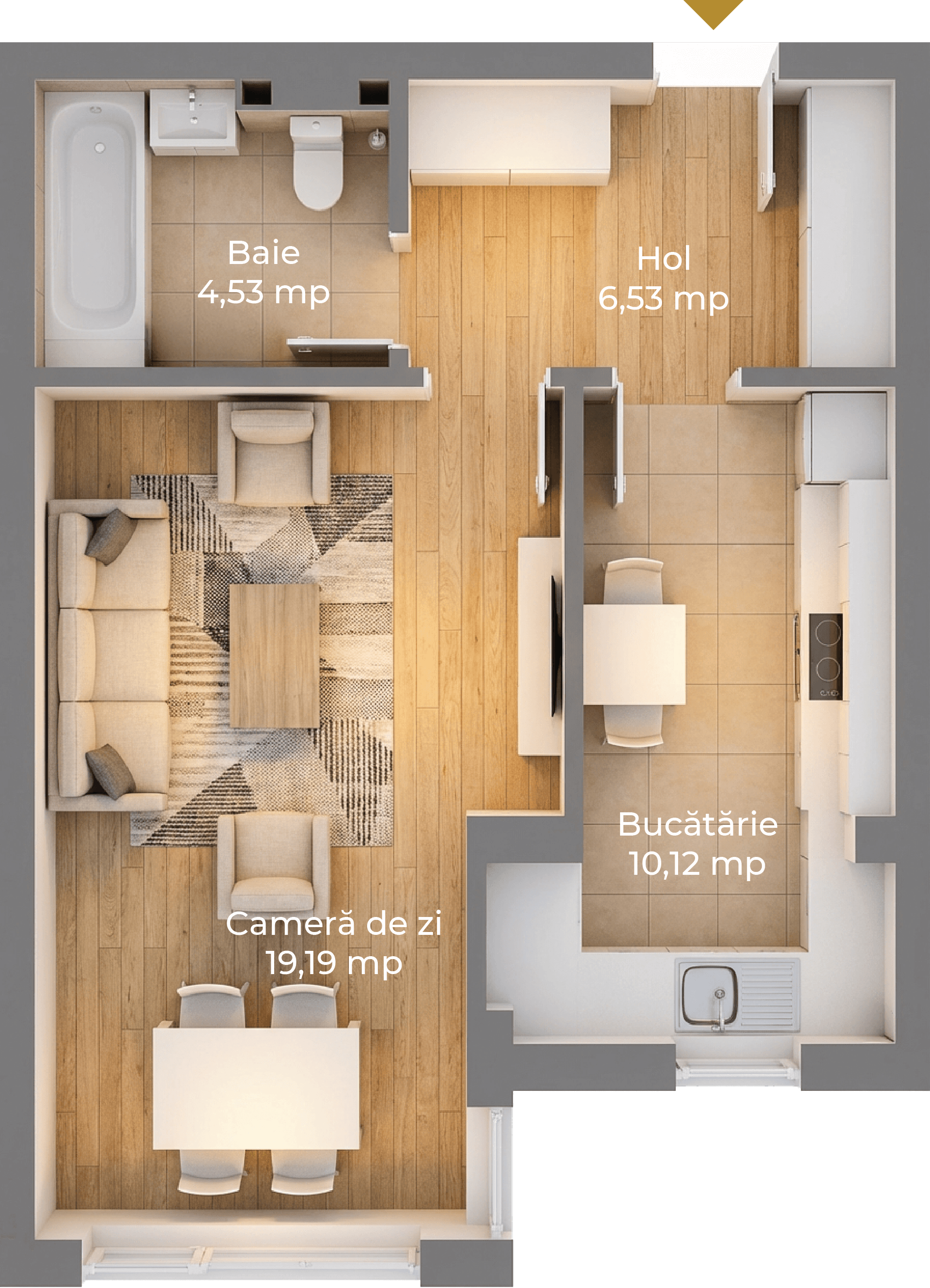 Plan apartament B20-D-72