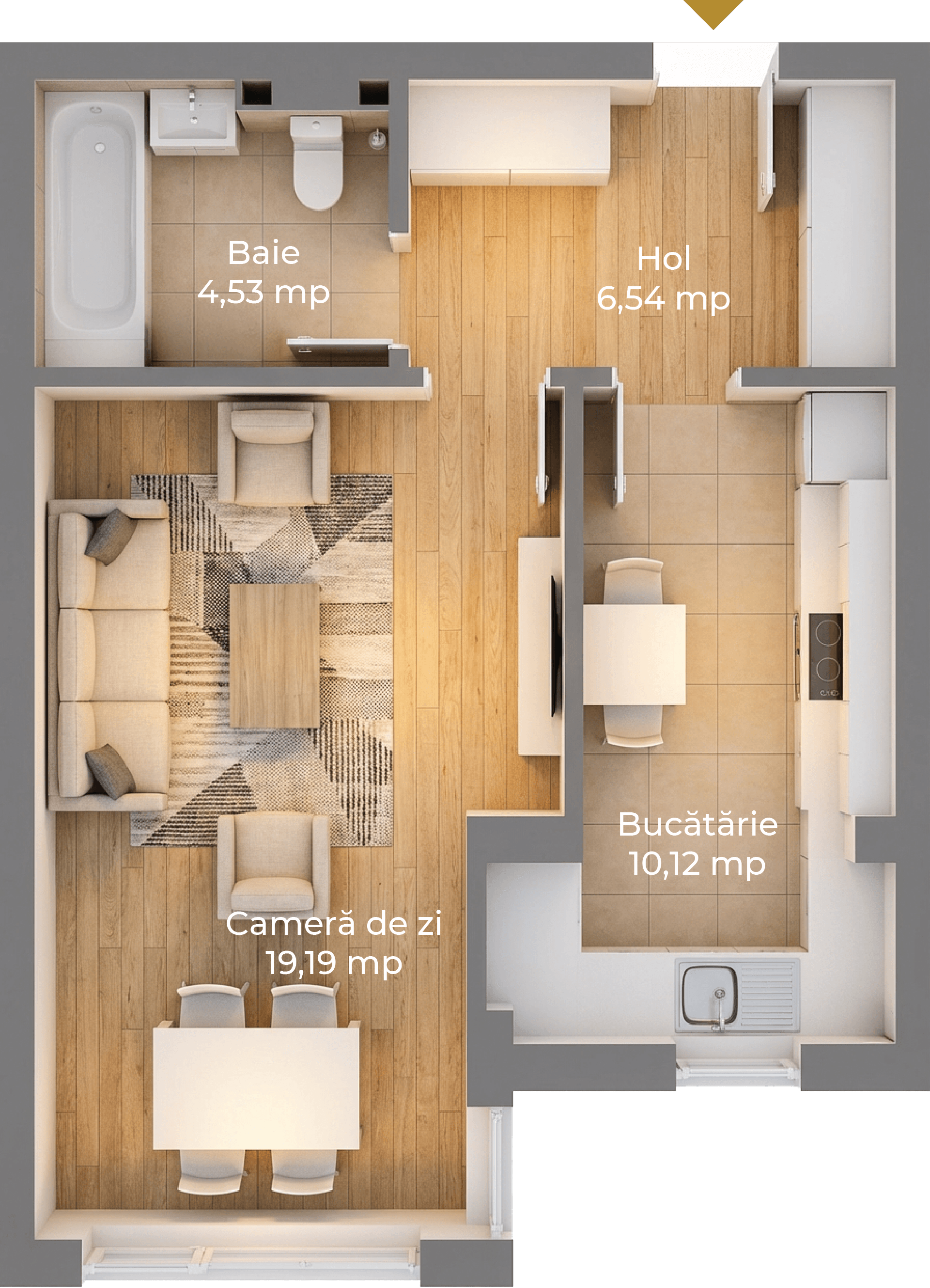 Plan apartament B31-D-72
