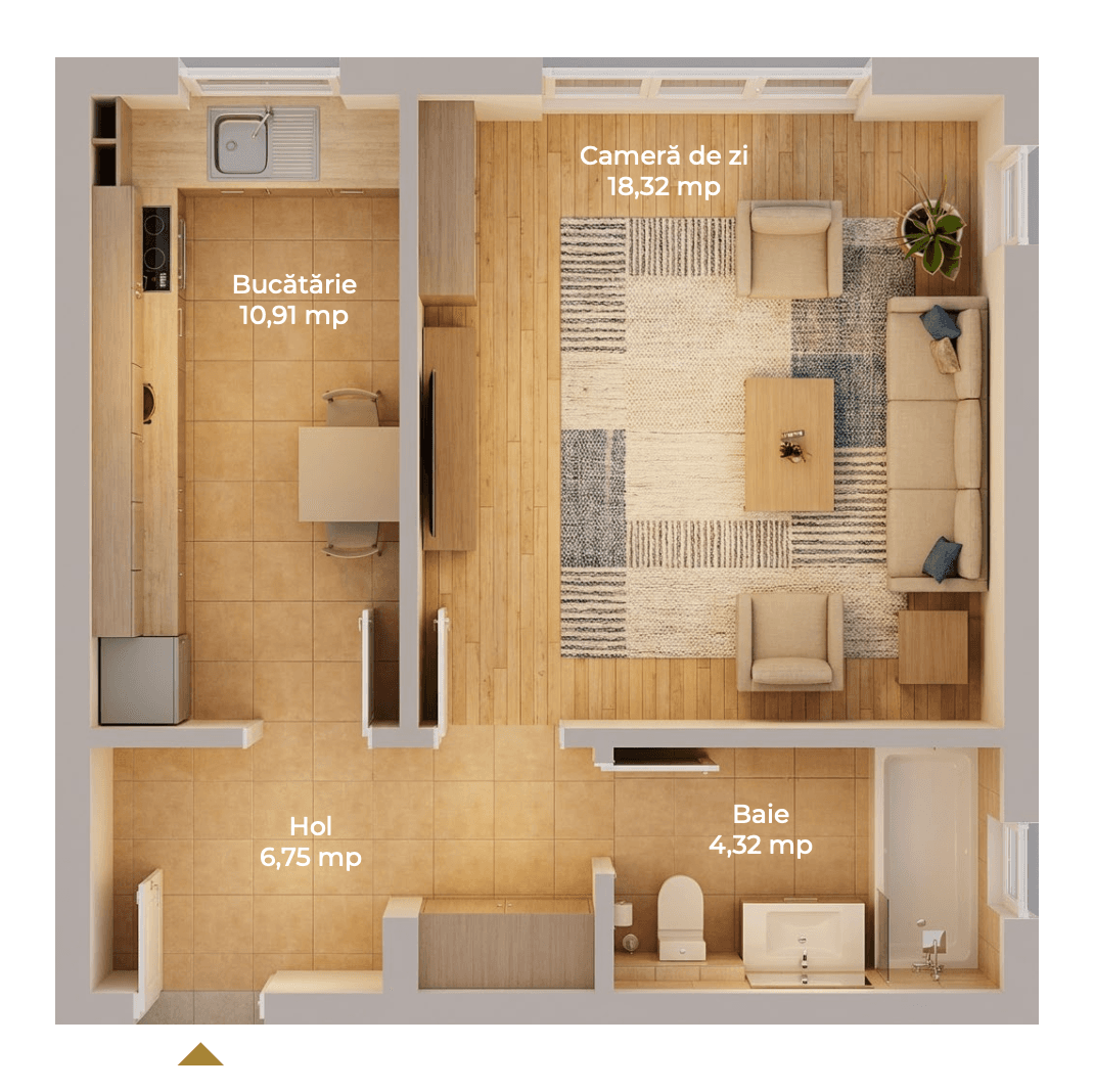 Plan apartament B21-D-73