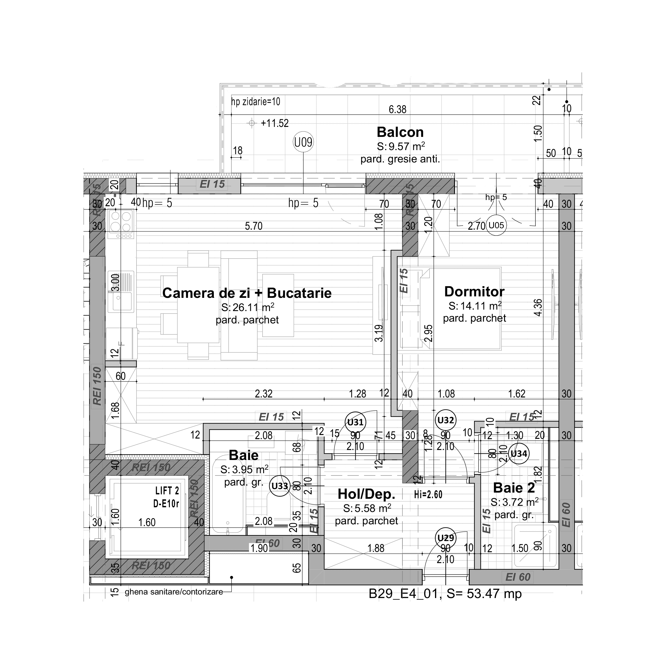 Plan apartament B29-1-1